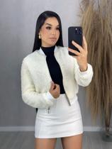 Casaco Teddy Com ziper Lançamento Casaco Teddy Com ziper Lançamento