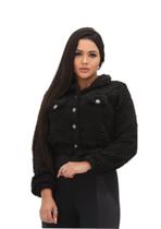 Casaco teddy curto blusa de frio feminina pelinhos manga longa Casaco teddy curto blusa de frio feminina pelinhos manga longa