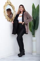 Casaco teddy dipla face feminino