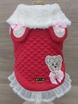 Casaco Teddy Vermelho Fêmea para cachorro e gato Tamanho:PP Casaco Teddy Vermelho Fêmea para cachorro e gato Tamanho:PP