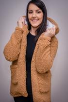 Casaco Tedy bege feminino Casaco Tedy bege feminino