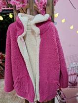 Casaco tedy dupla face com touca