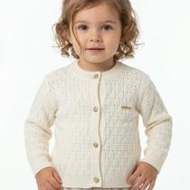 Casaco Transpassado Tricô Kids Pérola Off White
