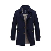 Casaco Trench De Algodão Masculino Para Negócios, Casual, Moda Primavera-Outono 2024, Blazer