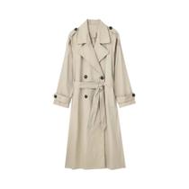 Casaco Trench Feminino Chique Transpassado Com Cinto, Gola Lapela Vintage E Mangas Longas Look Da