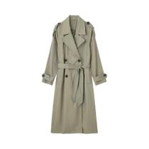 Casaco Trench Feminino Chique Transpassado Com Cinto, Gola Lapela Vintage E Mangas Longas Look Da