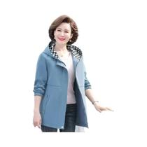 Casaco Trench Feminino Com Capuz, Casual, Moda Primavera-Outono, Corta-Vento, Comprimento Médio