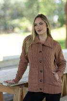 Casaco Tricô Sob a Luz da Lua Marrom