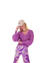 Casaco Tricot Ana Gonçalves Joana Lilás