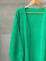 Casaco tricot fang longo one color