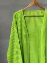 Casaco tricot fang longo one color