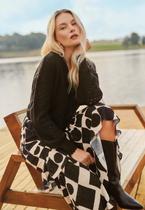 Casaco Tricot Lado Avesso Cropped Preto