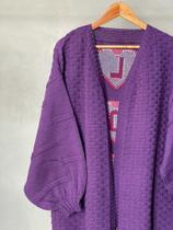 Casaco tricot love textura manga bomber