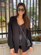 Casaco Tricot Mel Preto