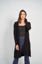 Casaco tricot mousse com fenda ponto arroz, Mimo Malhas 1094