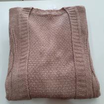 Casaco tricot mousse com fenda ponto arroz, Mimo Malhas 1094