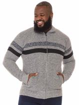 Casaco Tricot Plus Size Anistia Aberto Cores Mescla Claro