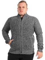 Casaco Tricot Plus Size Anistia Aberto Forro Xadrez Mescla