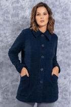 Casaco Tweed Alongado Mirasul - Inverno - Marinho Casaco Tweed Alongado Mirasul - Inverno - Marinho