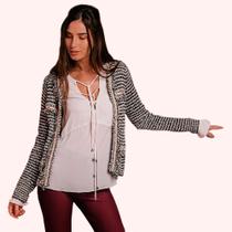 Casaco Tweed Detalhe Corrente - Moda Casual Chic Casaco Tweed Detalhe Corrente - Moda Casual Chic