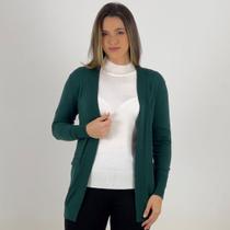 Casaco Via Tricot Cardigan Aberto com Bolso Feminino