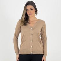 Casaco Via Tricot Cardigan com Botão Feminino