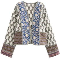 Casaco Wyeysyt Cropped Puffer acolchoado, cardigã feminino, bege-M