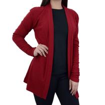 CasacoFeminino Seiki Cardigan Canelado Vermelho - 6100 CasacoFeminino Seiki Cardigan Canelado Vermelho - 6100