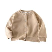 Casacos De Cardigã De Outono Para Crianças, Tricô De Algodão Com Fechamento De Botão Para Meninos E