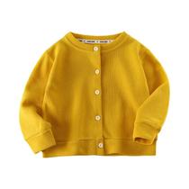 Casacos De Cardigã De Outono Para Crianças, Tricô De Algodão Com Fechamento De Botão Para Meninos E