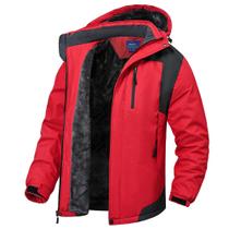 Casacos masculinos de inverno Rapoo para homens Jaquetas de inverno para homens impermeáveis à chuva, corta-vento, lã, snowboard, esqui, neve, casacos casuais isolados, vermelhos, 3GG