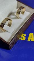 Casal Alianças Ouro 18 kilates 11,50 Gramas 7 mm Maciço com Kina Blilhosa Casal Alianças Ouro 18 kilates 11,50 Gramas 7 mm Maciço com Kina Blilhosa