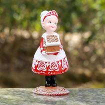 Casal com Caixas de Presente - Decoração de Natal em Resina para Bolo ou Jardim
