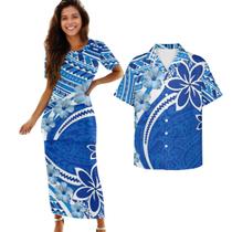 Casal combinando roupas Cjfognsoa Puletasi Samoan Dress Casal combinando roupas Cjfognsoa Puletasi Samoan Dress