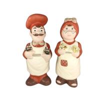 Casal Cozinheiro Vovo PORTA COLHER PAU cor Ferrugem Ceramica - Decore Casa Casal Cozinheiro Vovo PORTA COLHER PAU cor Ferrugem Ceramica - Decore Casa