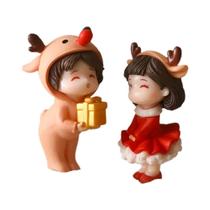 Casal de Bonecos de Neve de Resina - Decoração de Natal para Jardim e Paisagem Casal de Bonecos de Neve de Resina - Decoração de Natal para Jardim e Paisagem