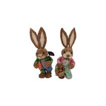 Casal de Coelhos Decoração de Páscoa Colorido 33 cm