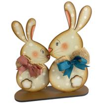 Casal de Coelhos Dina e Dengo em mdf cru -marca Duna Atelier cód -10069