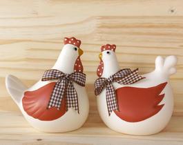 Casal De Galo E Galinha Decorativo Enfeite De Cozinha