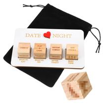 Casal de madeira Date Night Dice Game Wenqik com prato e bolsa