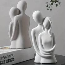 Casal de Namorados Estátua de gesso moderna, FAMILIA, minimalista Abraçados de Gesso Casal de Namorados Estátua de gesso moderna, FAMILIA, minimalista Abraçados de Gesso