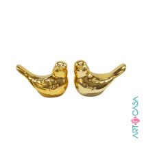Casal de passarinhos decorativos - dourado Casal de passarinhos decorativos - dourado