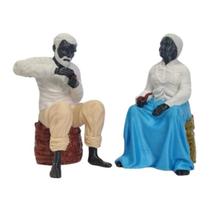 Casal de Preto Velho Impressão 3D Altar Umbanda Casal de Preto Velho Impressão 3D Altar Umbanda