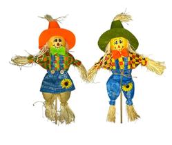 Casal Espantalhos Palha Decoração Enfeite Festa Junina 47Cm