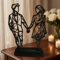 Casal Geométrico Decorativo Escultura Moderna para Sala e Quarto Presente Criativo Casal Geométrico Decorativo Escultura Moderna para Sala e Quarto Presente Criativo