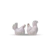 Casal Miniatura Galo E Galinha Estátua Decorativa De Porcelana Com 5 Cm - VÁRIAS VARIEDADES