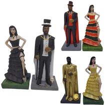 Casal Orixás Exú e Pomba Gira 15 cm Resina-Seleciona a Cor