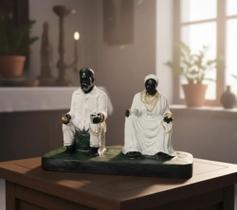 Casal Pretos Velhos Em Resina - Umbanda Candomble Casal Pretos Velhos Em Resina - Umbanda Candomble