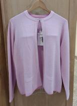 Casaqueto 100%Cashmere PesoPiuma 4Fios Ninho de Abelha Cor Rosa Baby Tamanho XL Casaqueto 100%Cashmere PesoPiuma 4Fios Ninho de Abelha Cor Rosa Baby Tamanho XL