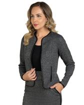 Casaqueto miravest cirrê feminino ref: mir252541 Casaqueto miravest cirrê feminino ref: mir252541